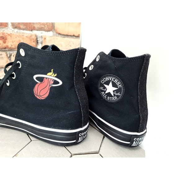 Rare Miami Heat‎ Converse Chuck Taylor Hi Ctas Sneakers Men Sz 12 NBA Black Red main image 16